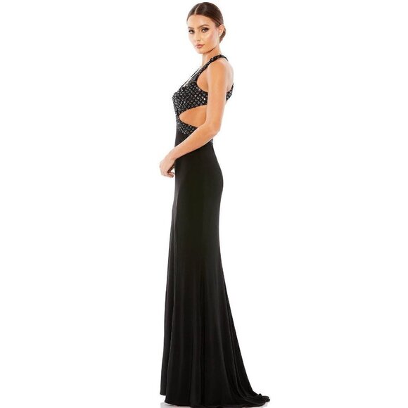 MAC DUGGAL Sequin Sheath Gown in Black Size US 6 - Picture 12 of 13